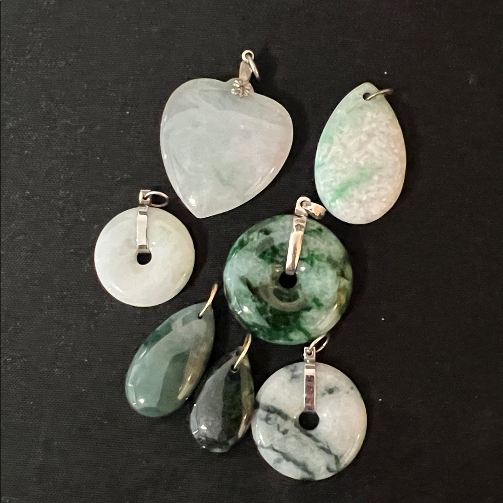 Lot of 7 Jade Stone Pendants